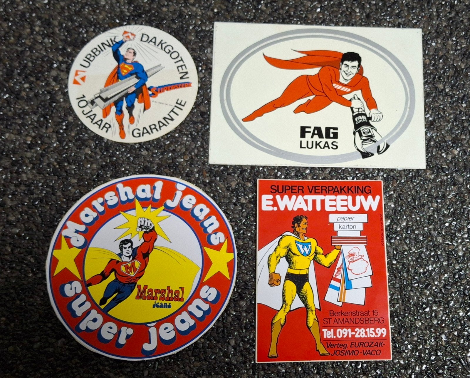 Lot stickers stripfiguur Superman strip, Ophalen of Verzenden, Zo goed als nieuw, Strip of Tekenfilm