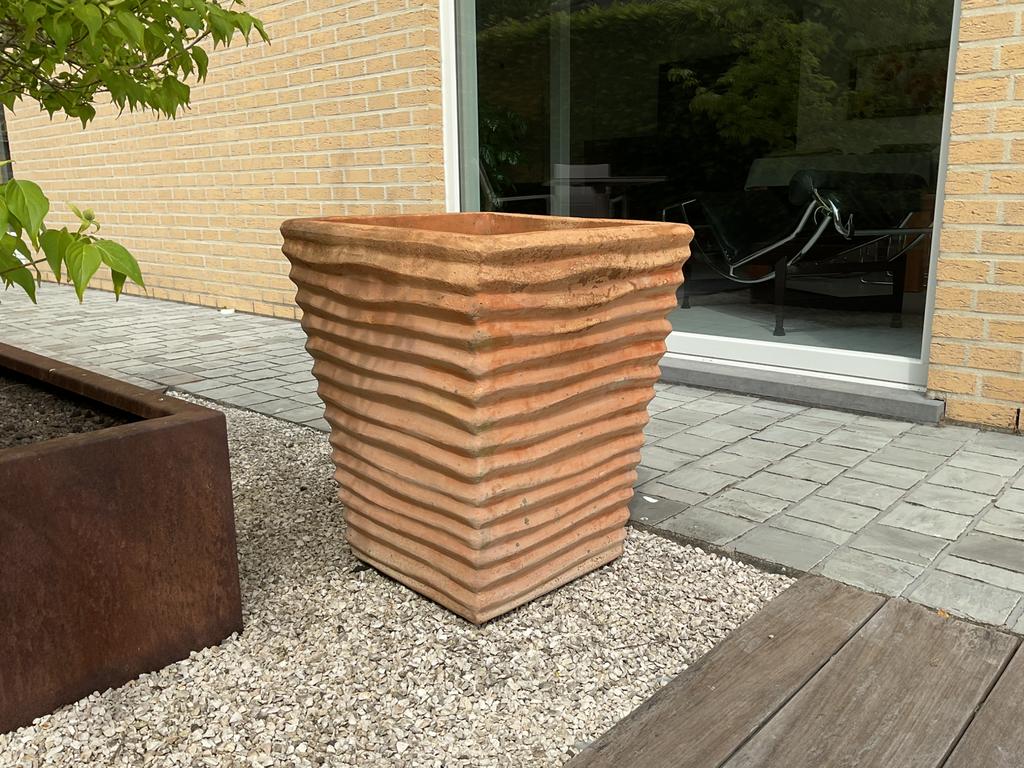 Grote terracotta bloembak, Ophalen, Overige materialen, Minder dan 60 cm, Vierkant