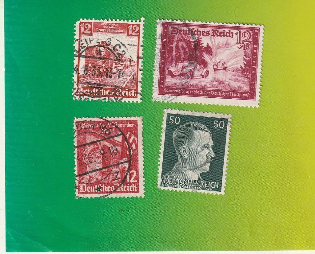 lot van 4 postzegels van Duitsland van de oorlog , afgestemp, Ophalen of Verzenden, Duitse Keizerrijk, Gestempeld