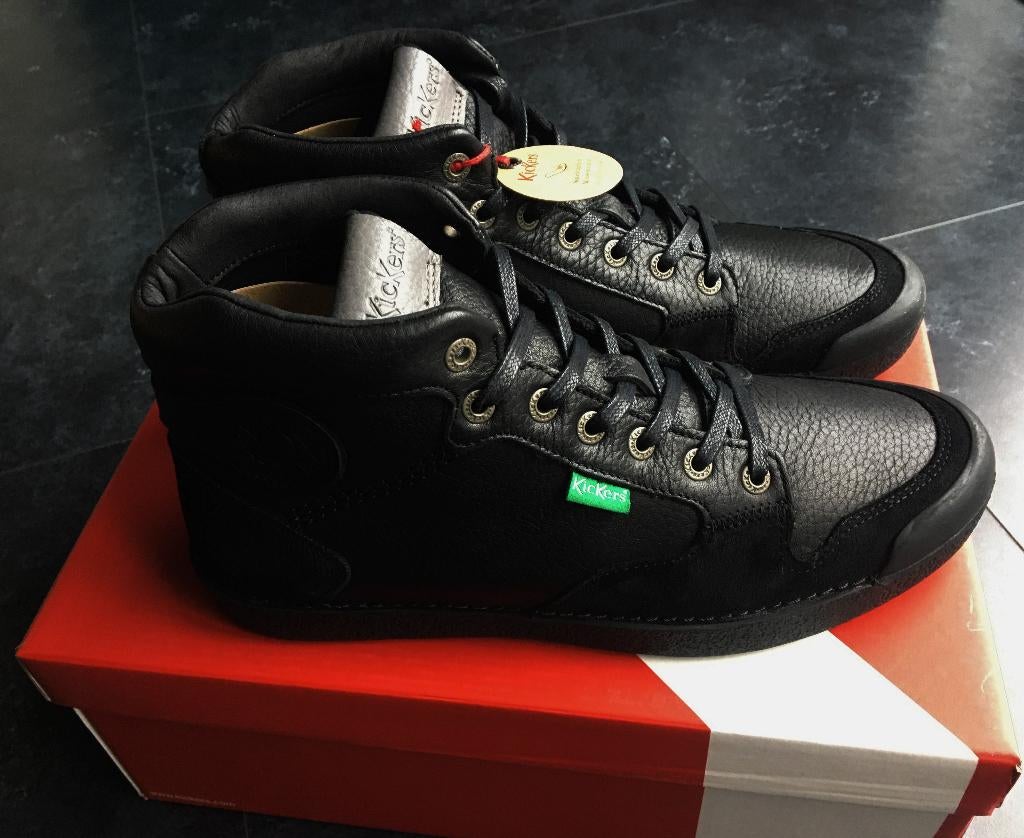 KICKERS echt zwart leder- NIEUW maat 41, Zwart, Nieuw, Ophalen of Verzenden, Kickers