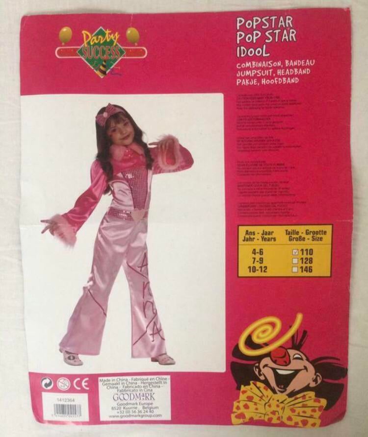 popstar discopak 116 Goodmark verkleedkleren carnaval, Ophalen of Verzenden, Gebruikt, 110 t/m 116, Meisje