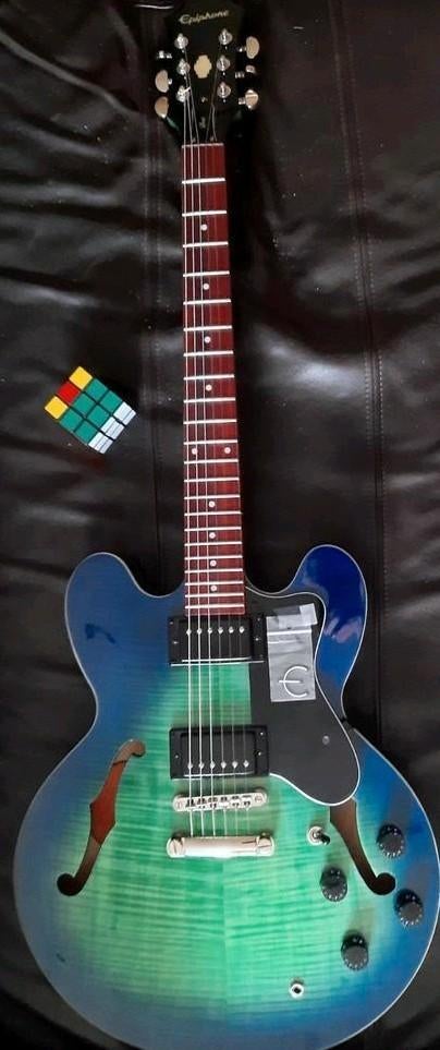 Epiphone ES335 Dot Aqua-Marine, Muziek en Instrumenten, Ophalen of Verzenden, Zo goed als nieuw, Semi-solid body, Epiphone