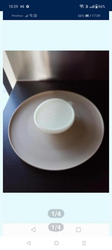 Schotel voor sla, hapjes enz. en potje met deksel voor saus, Huis en Inrichting, Ophalen of Verzenden, Zo goed als nieuw