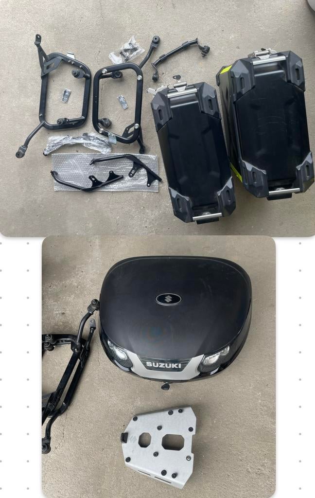 Kit Suzuki top-case double et valises v-strom 1050 - complet, Motoren, Ophalen, Gebruikt
