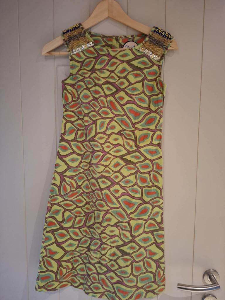 mooie jurk almatrichi m38, Kleding | Dames, Maat 38/40 (M), Overige kleuren, Ophalen of Verzenden, Zo goed als nieuw