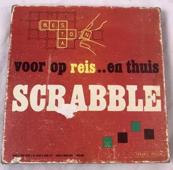 Scrabble Reisversie Spear's Vintage Bordspel spel compleet, Verzenden, Een of twee spelers, Overig, Zo goed als nieuw
