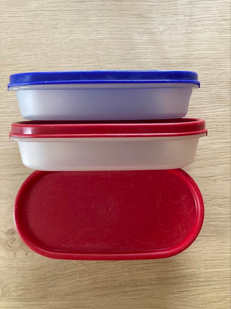 Tupperware potjes 300 ML, Ophalen, Gebruikt, Blauw, Overige typen