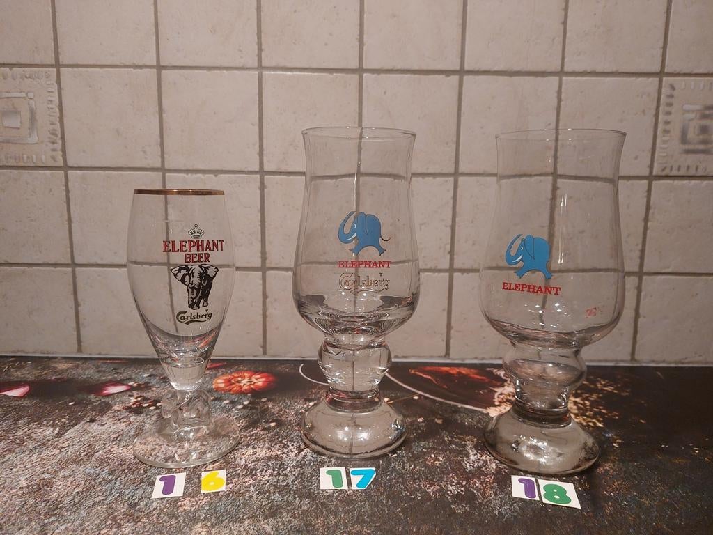 Anciennes lunettes Carlsberg Éléphant, Collections, Enlèvement ou Envoi, Comme neuf, Verre à bière