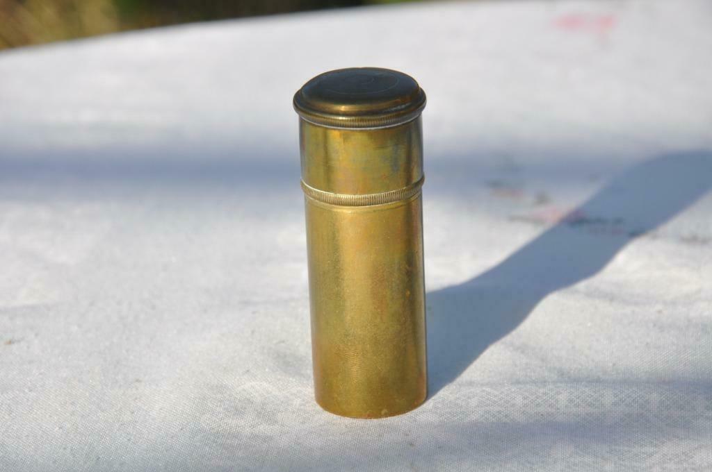 ancien briquet en cuivre forme tube (2), Enlèvement ou Envoi, Utilisé, Briquet