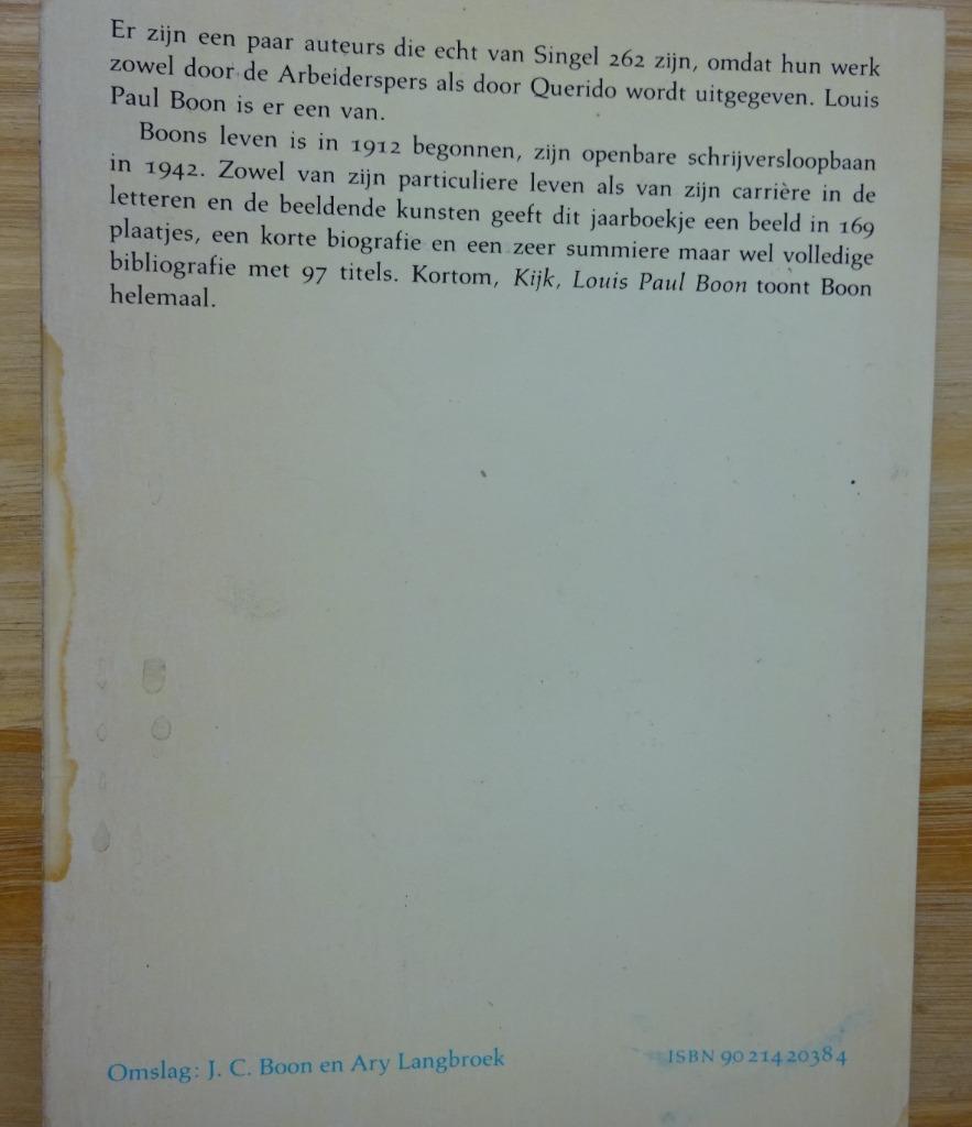 Kijk, Louis Paul Boon, Singel 262 uit 1974, Ophalen of Verzenden, Gelezen, Overige onderwerpen