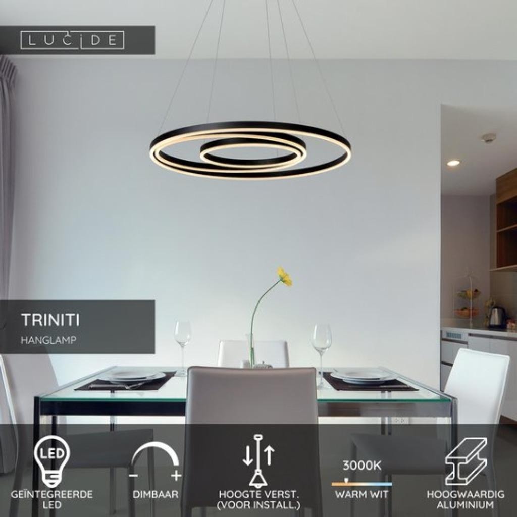 Lampe suspendue Lucide Triniti 80cm 1x32W - 3000K, Enlèvement ou Envoi, Comme neuf, Métal, Modern