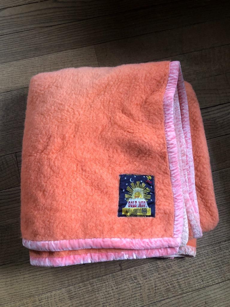 vintage sole mio deken 205 x 240  PUUR WOL, Ophalen of Verzenden