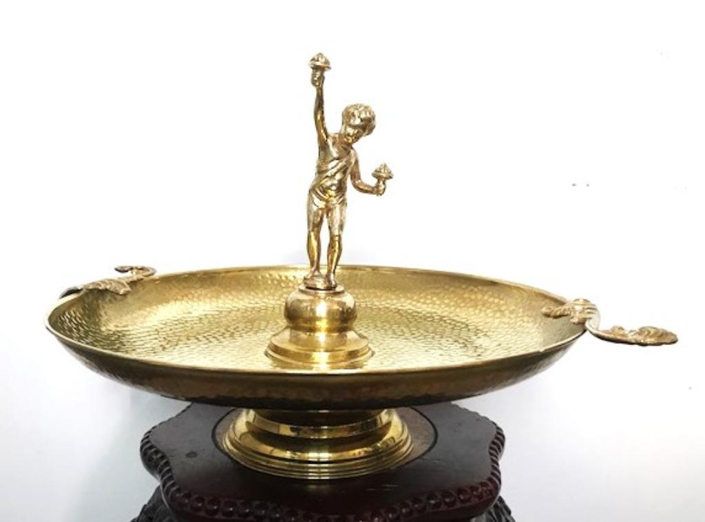 Échelle Plateau hors-d'œuvre grand B52 putti laiton✨😍💑🤗👌, Antiquités & Art, Enlèvement ou Envoi, Bronze