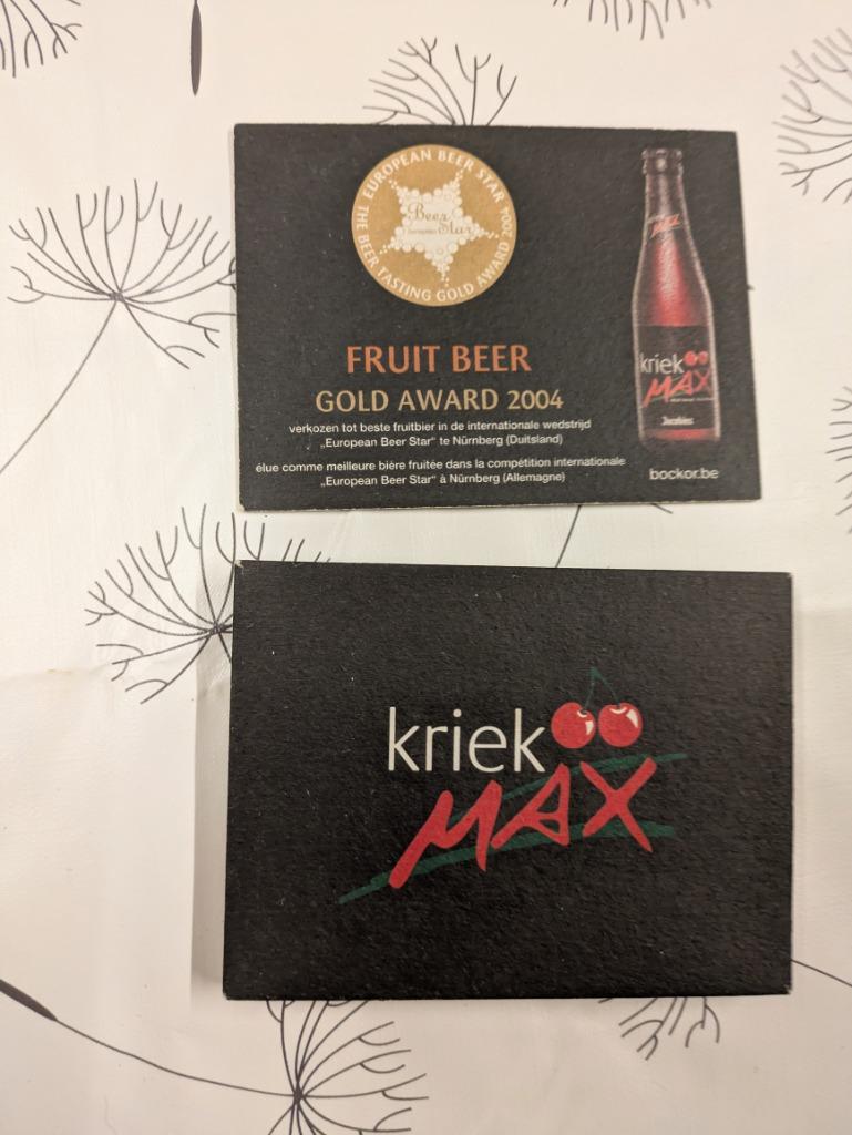 Kriek max, Verzamelen, Ophalen of Verzenden, Zo goed als nieuw, Viltje(s)
