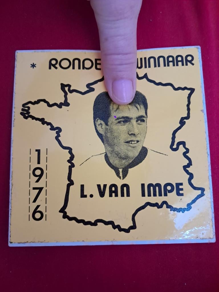 Sticker Rondewinnaar, 1976, Lucien Van Impe, Ophalen of Verzenden
