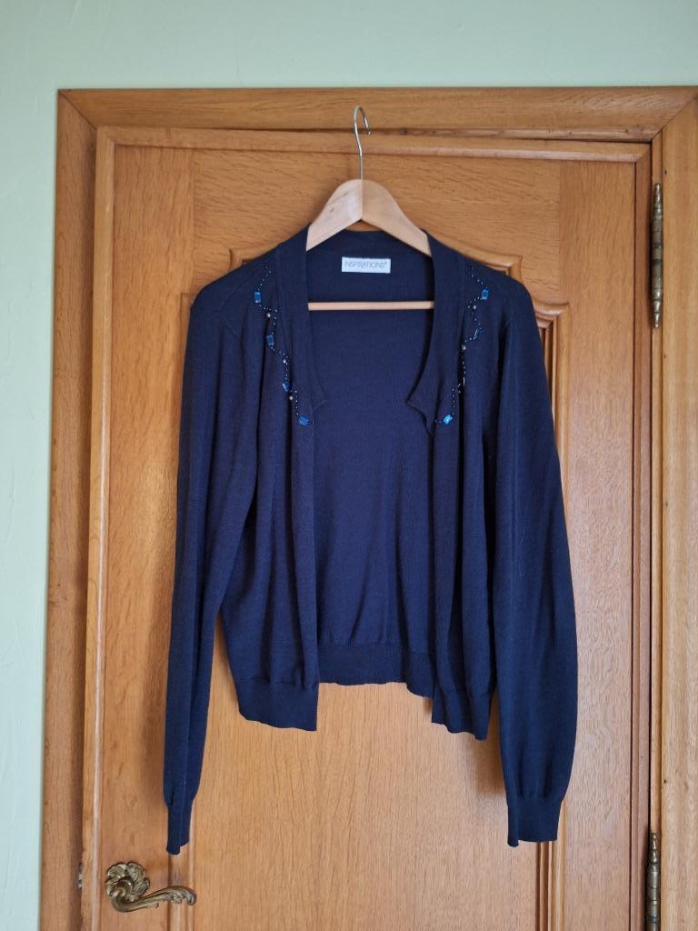 gilet bleu cobalt - taille 38/40 "inspirations", Taille 38/40 (M), Enlèvement ou Envoi, Inspirations, Porté