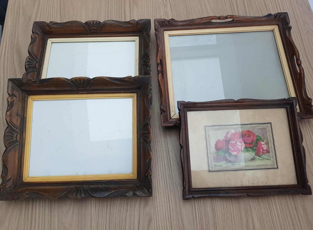 4 Houten kaders-vintage, Ophalen of Verzenden