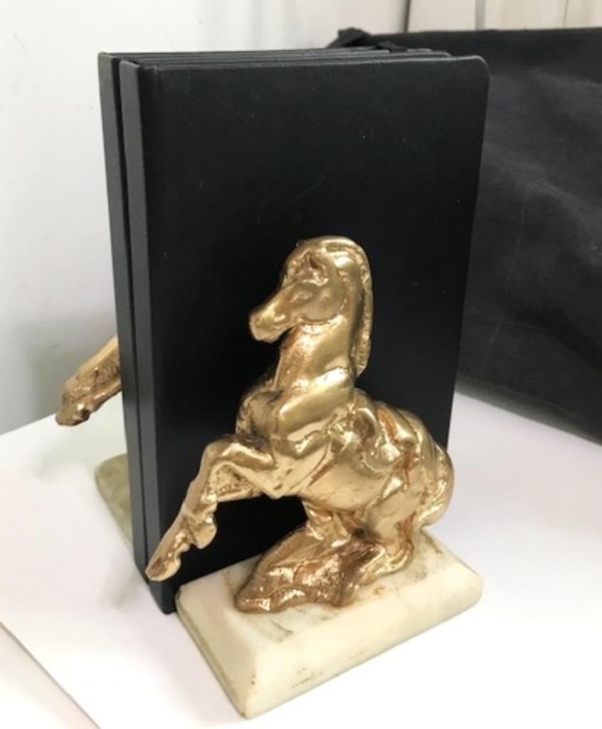 Serre-livres Chevaux Marbre or dorree Antique⚡😍👍, Enlèvement ou Envoi