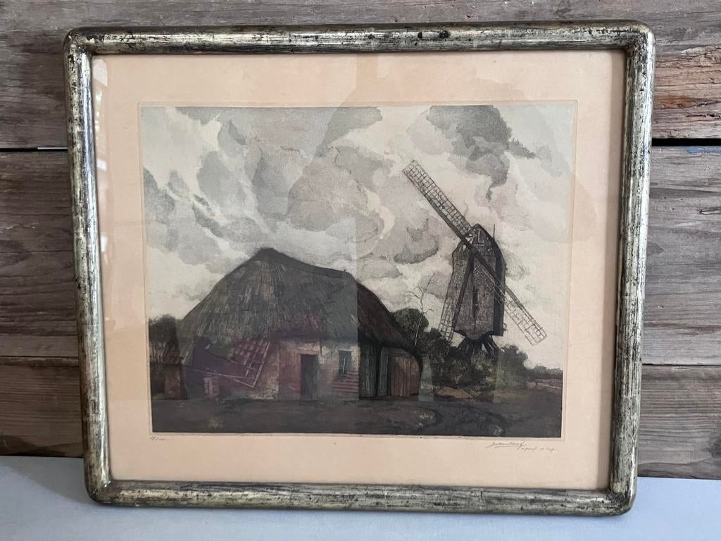 Ets Jos Van Hoof, Antiek en Kunst, Kunst | Etsen en Gravures, Ophalen of Verzenden