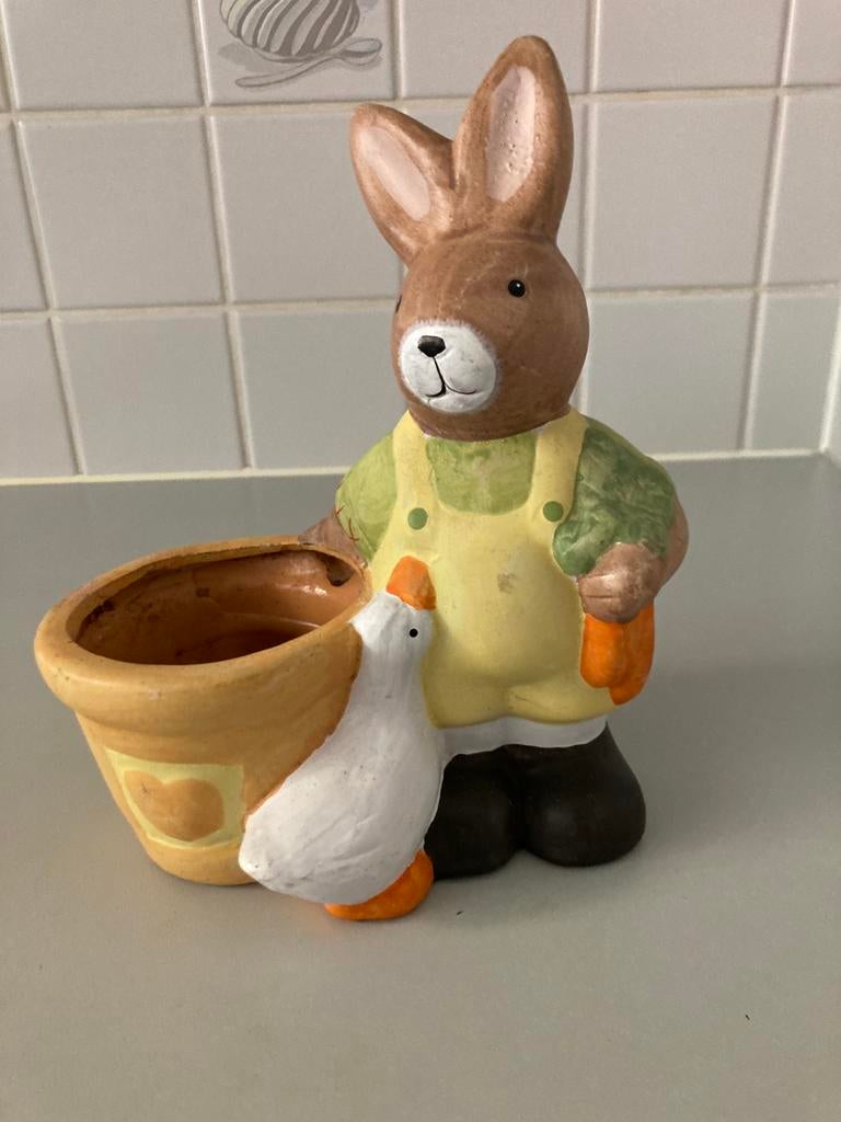 Bloempot met konijn, Diversen, Ophalen, Gebruikt