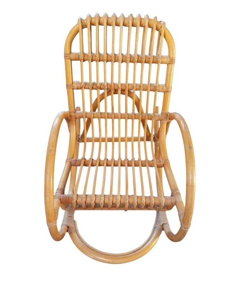 Magnifique Rocking-Chair Enfant en Rotin - Vintage Années 70, Enlèvement, Utilisé, Une