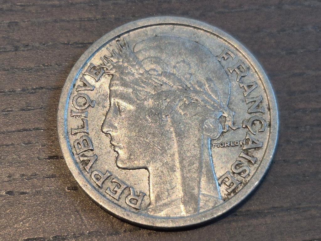 Munt République Française Morlon 1947 2 francs, Ophalen of Verzenden, Frankrijk