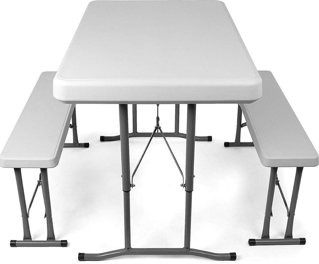 Opvouwbare Picknicktafel - Biertafel met banken, Ophalen of Verzenden, Rechthoekig, Support@maxxtools.be, Overige materialen