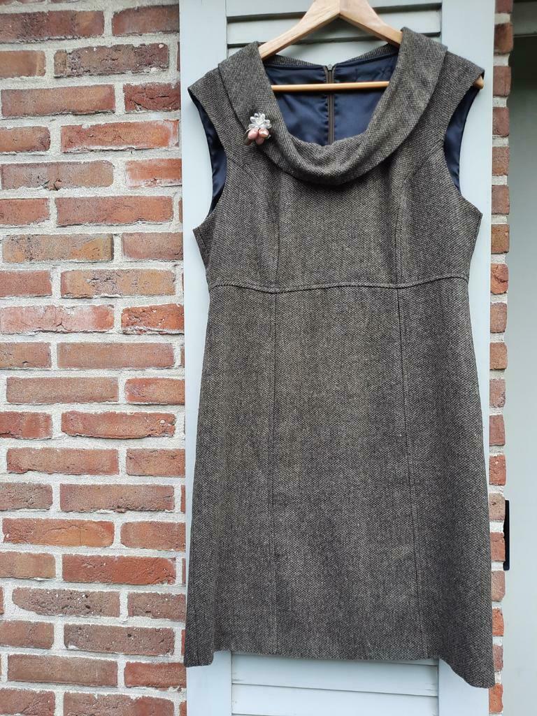 Elegant, warm, wollen bruin winterkleedje, maat 40, Enlèvement ou Envoi, Comme neuf, Taille 38/40 (M), Brun