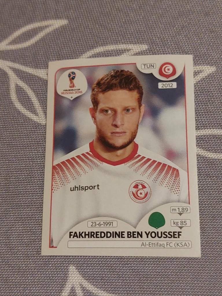 Panini/Sticker/Fakhreddine Ben Youssef / Tunesië/WK 2018, Verzenden, Nieuw, Poster, Plaatje of Sticker