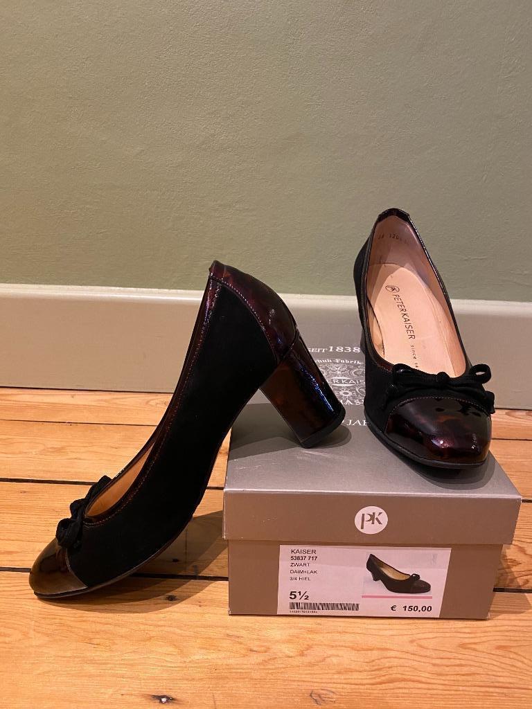 Merk Peter Kaiser, als nieuw, maat 38.5, volledig leder, Kleding | Dames, Schoenen, Peter Kaiser, Pumps, Zwart, Ophalen of Verzenden