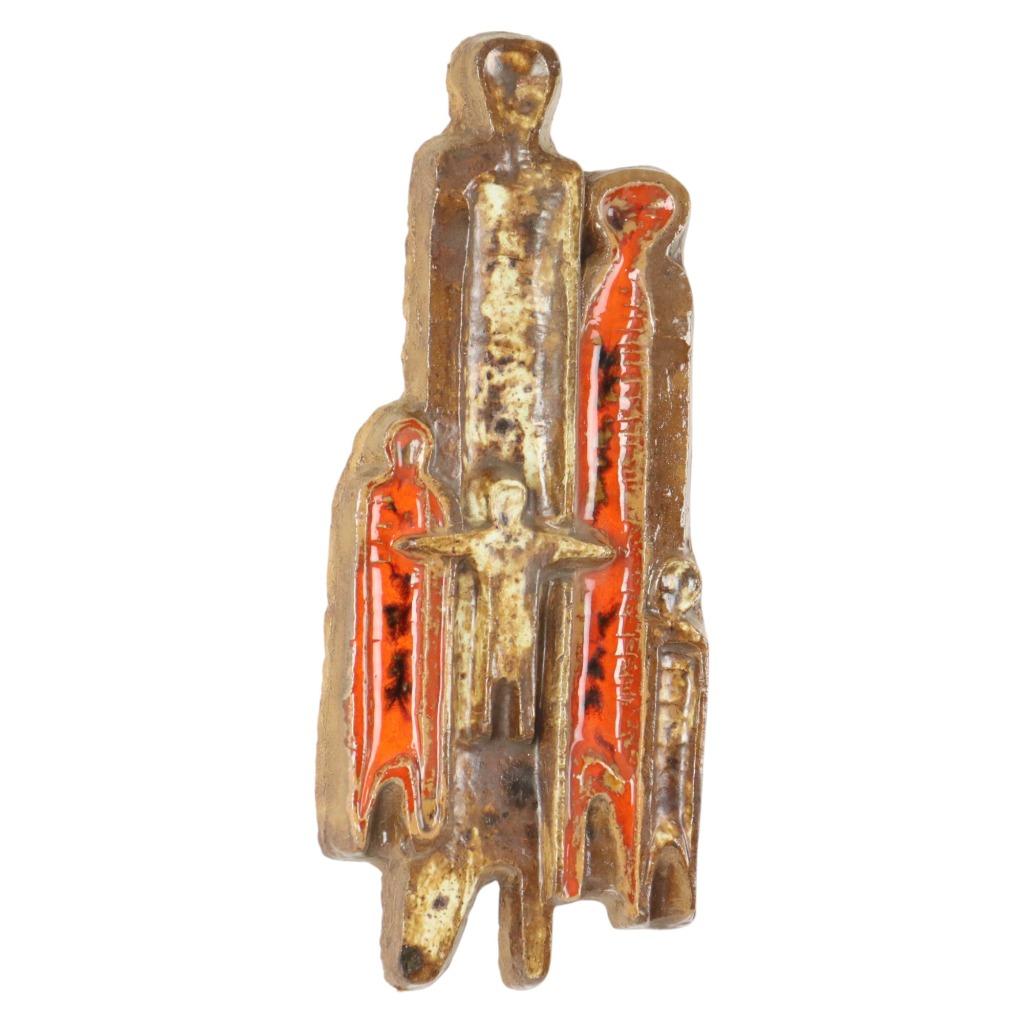 Vintage Wandsculptuur Aardewerk in de Stijl van Perignem 56c, Enlèvement ou Envoi