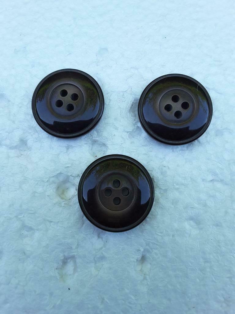 lot de 3 boutons 28 mm brun marron 4 trous épaiss. 7 mmB3284, Enlèvement ou Envoi, Neuf, Bouton ou Boutons