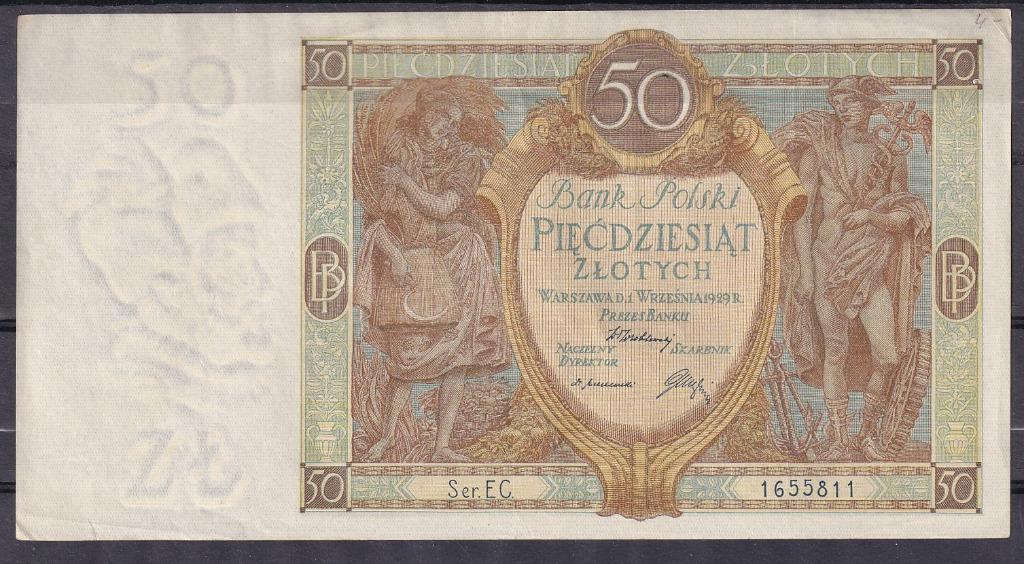 Pologne 50 zloty 1929 AU, Enlèvement ou Envoi, Pologne, Billets en vrac