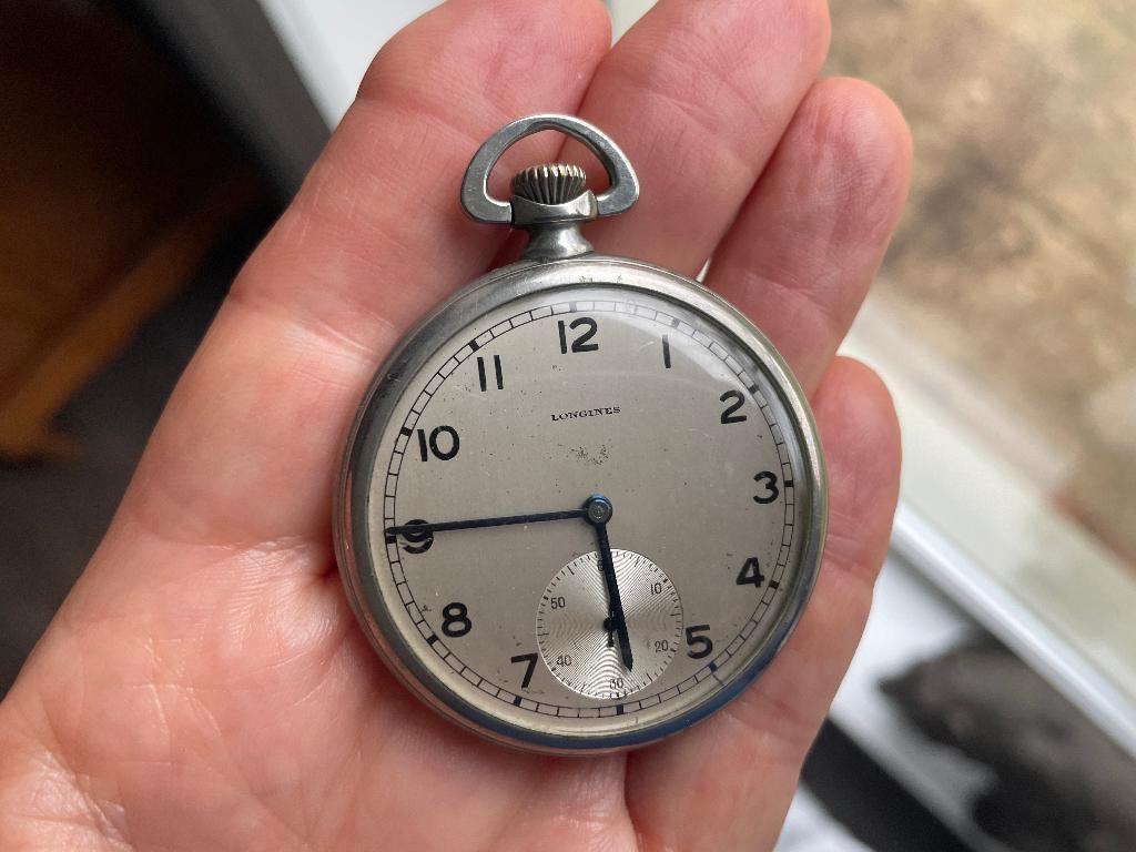 montre gousset Longines, Ophalen of Verzenden, Staal, Zakhorloge, Longines