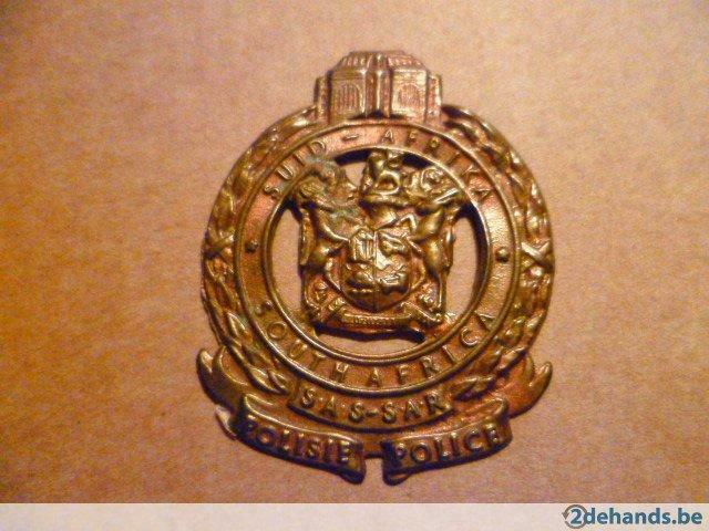 Zuid-Afrika, Railway-Spoorweg Politie cap badge 1970's, Verzenden, Gebruikt