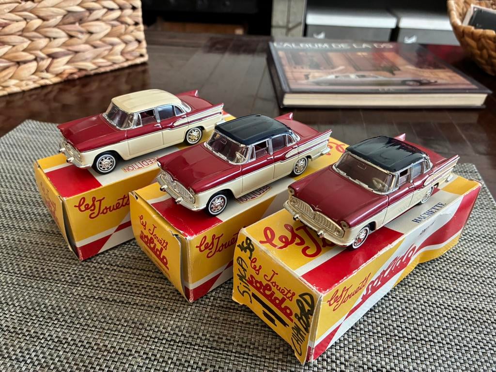 3X simca chambord 1958 solido hachette 1/43, Ophalen, Gebruikt, Auto, Solido