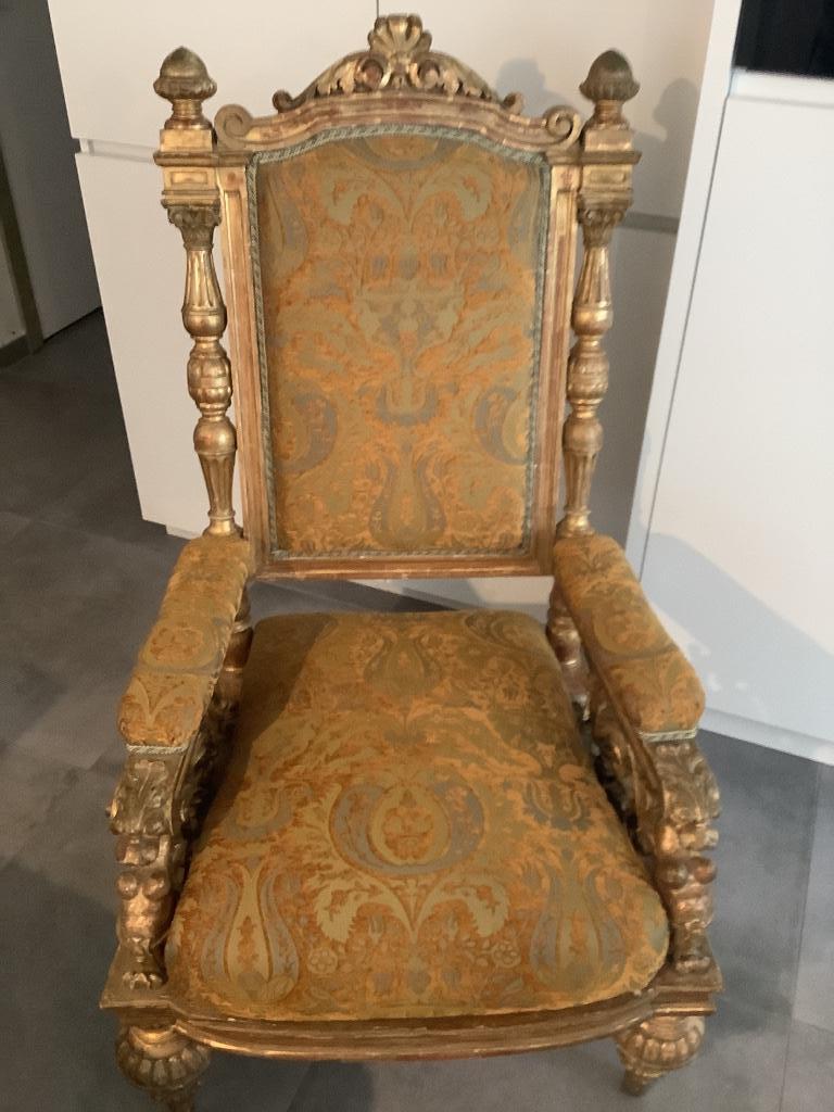 Prachtige koningstroon ! 18e/19e eeuws !, Antiek en Kunst, Kunst | Beelden en Houtsnijwerken, Ophalen