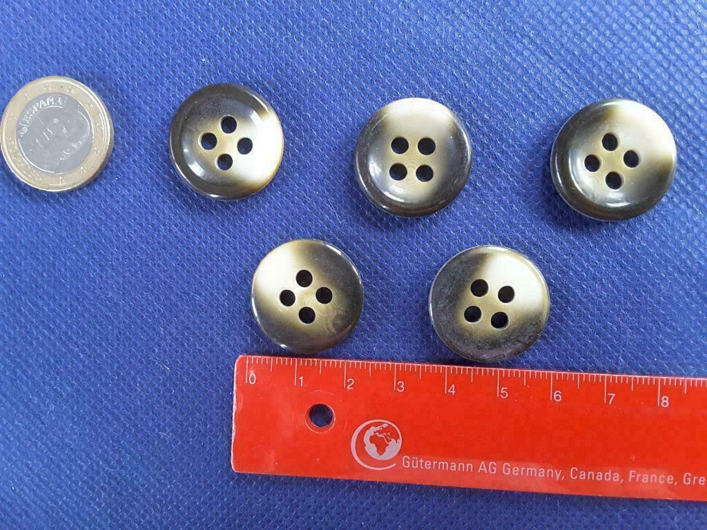 lot de 5 boutons 22 mm brun et beige 4 trous B5224, Enlèvement ou Envoi, Neuf, Bouton ou Boutons