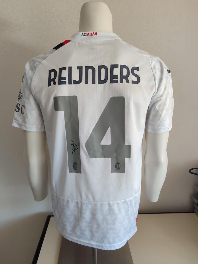 Ac Milan voetbal shirt gesigneerd door Tijjani Reijnders COA, Ophalen of Verzenden, Nieuw, Shirt