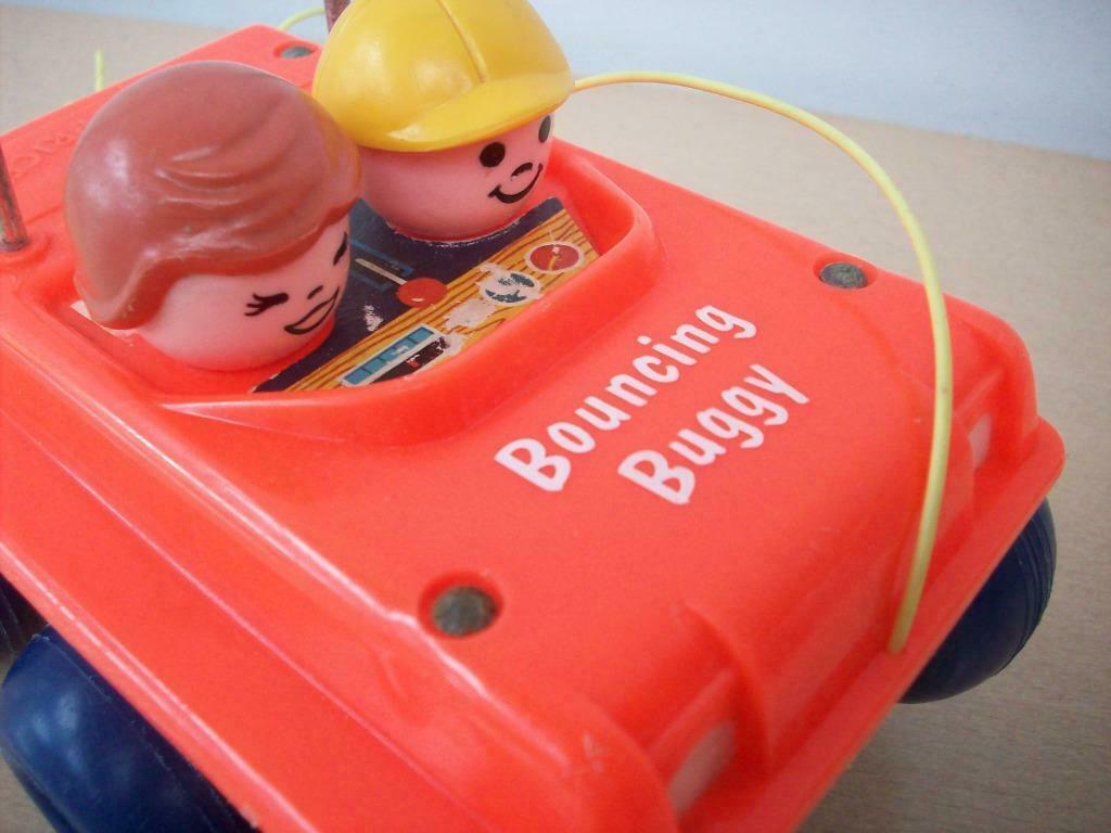 Fisher Price "Bounsing Buggy" 1973, Enlèvement, Comme neuf, Jouet à Pousser ou Tirer, Sonore