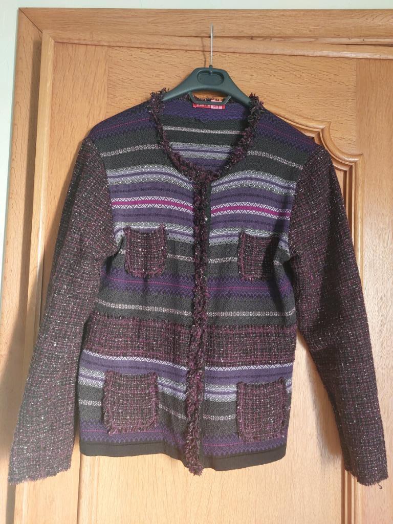 gilet tons mauves/noirs - T40/42 - Manoukian, Taille 38/40 (M), Enlèvement ou Envoi, Alain Manoukian, Comme neuf