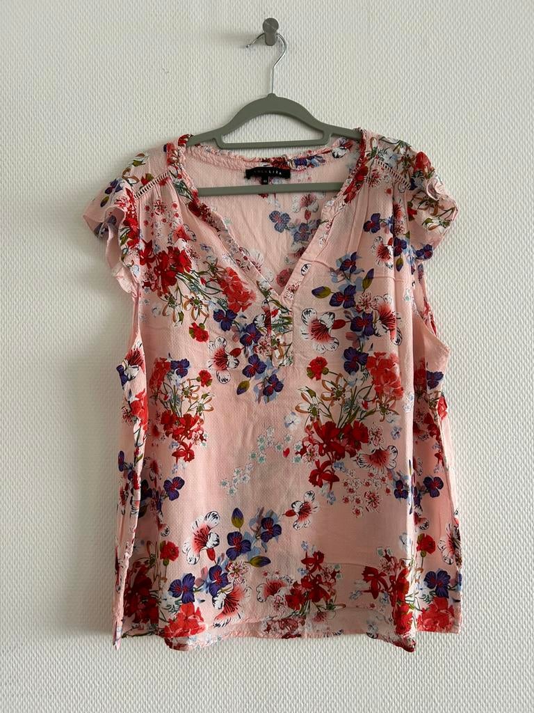 Roze gebloemde blouse zonder mouwen LolaLiza maat 48, Taille 46/48 (XL) ou plus grande, Enlèvement ou Envoi, Lola & Liza, Rose