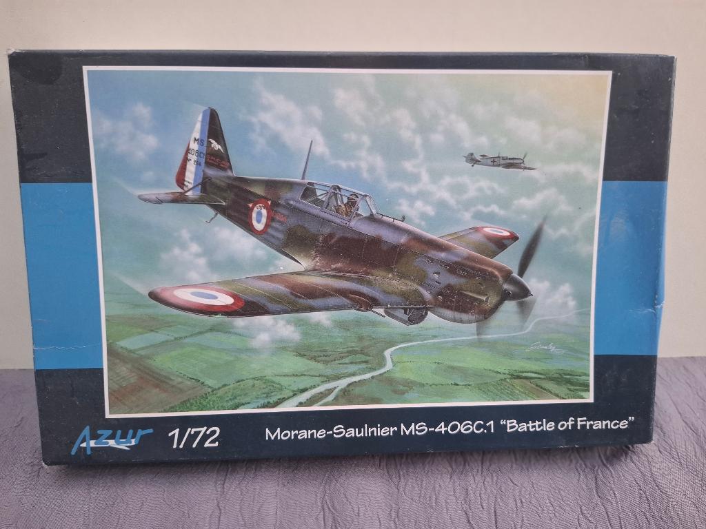 AZUR MORANE-SAULNIER MS-406C plastic vliegtuigmodel. 1/72, Ophalen of Verzenden, Zo goed als nieuw, 1:72 tot 1:144, Vliegtuig