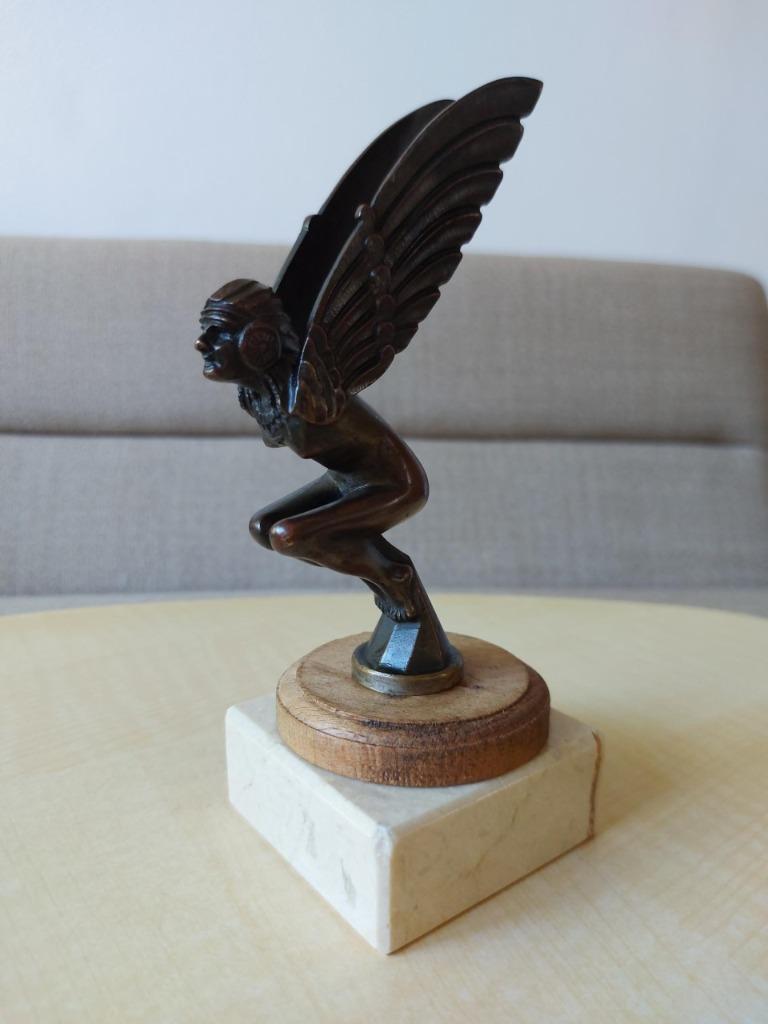 Mascotte Marcel Bonnet Egyptienne Ailée 1920 Brons, Antiek en Kunst, Curiosa en Brocante, Ophalen of Verzenden