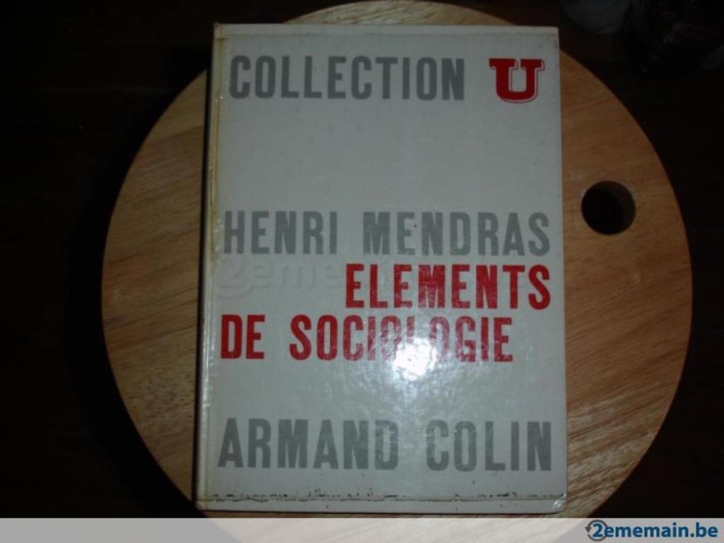 Eléments de sociologie, Henri Mendras, Livres, Enlèvement ou Envoi, Utilisé