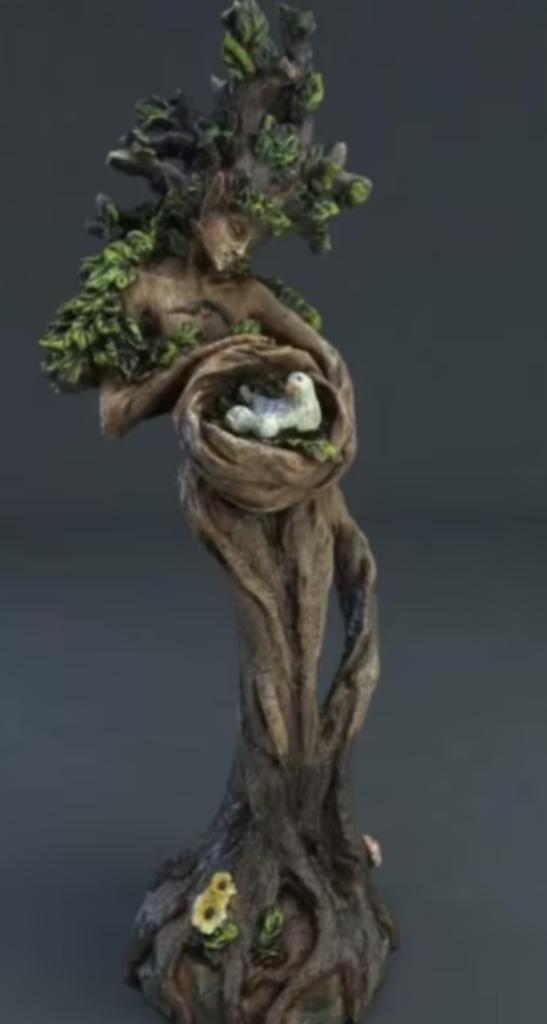 Belle statue de déesse de la forêt avec nid d'oiseau (17 cm), Enlèvement ou Envoi, Neuf