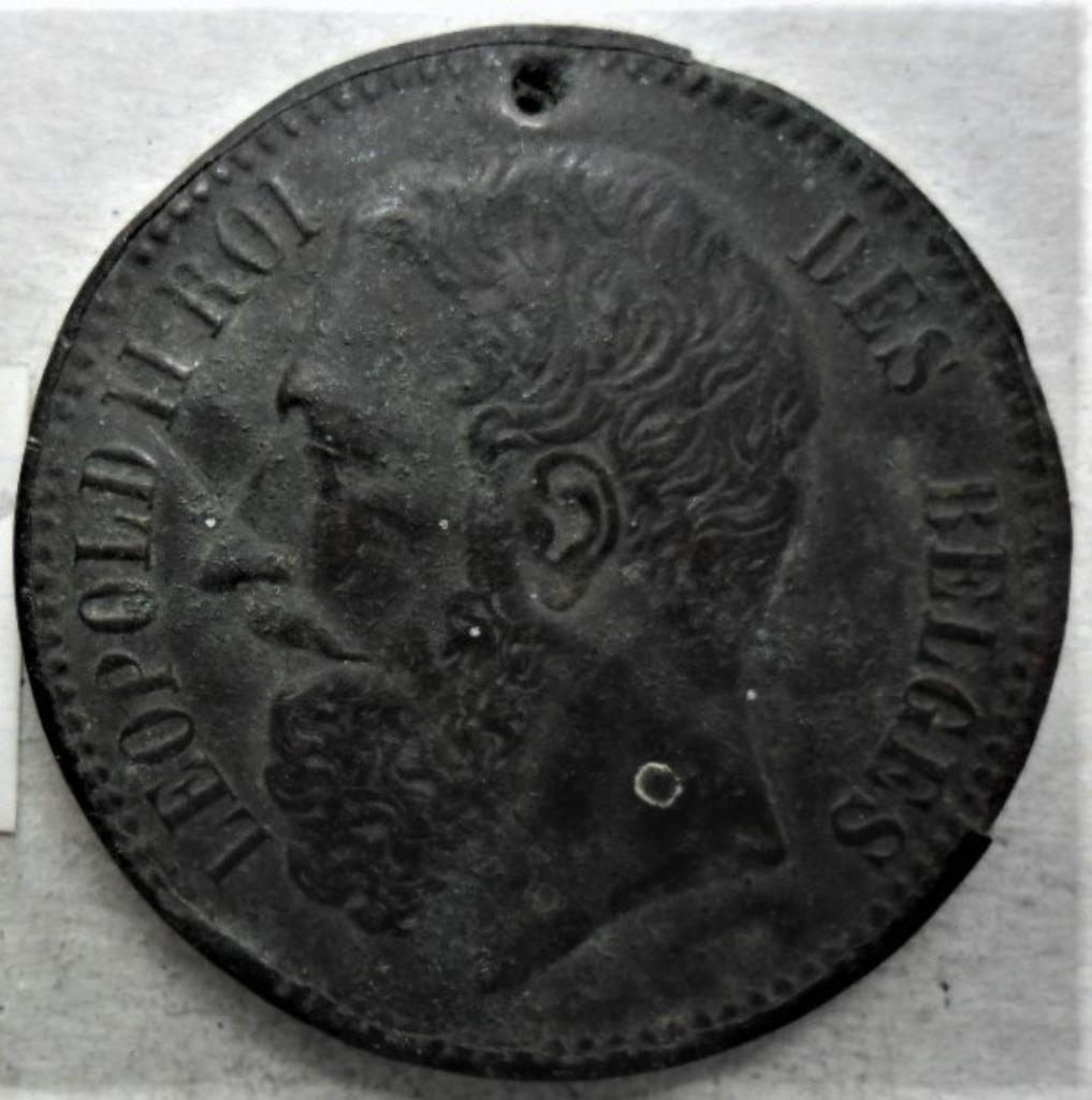 Souvenirmedaille van de grote wedstrijd 37,8 mm Léopold II 1, Ophalen of Verzenden, Overige materialen
