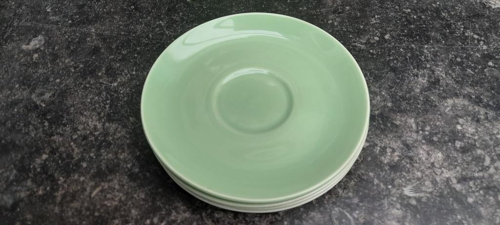 4 groene ondertassen van boch, Antiquités & Art, Enlèvement ou Envoi