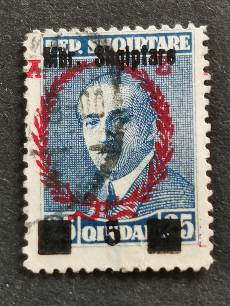Albanie Royaume 1929 - Achmed Zog avec surcharge, Enlèvement ou Envoi, Autres pays, Affranchi