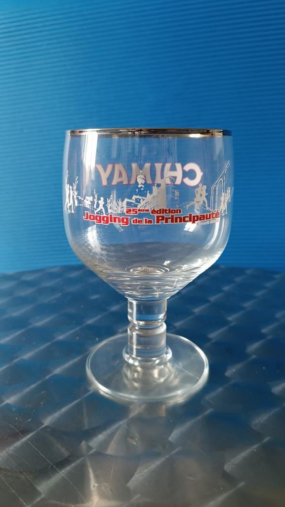 Verre Chimay 33cl 25 ème jogging de la principauté de Chimay, Ophalen of Verzenden, Zo goed als nieuw